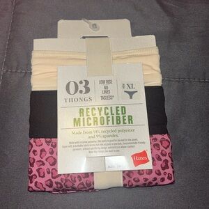 Hanes Women's Recycled Microfiber Thong 3-Pack Assorted 8